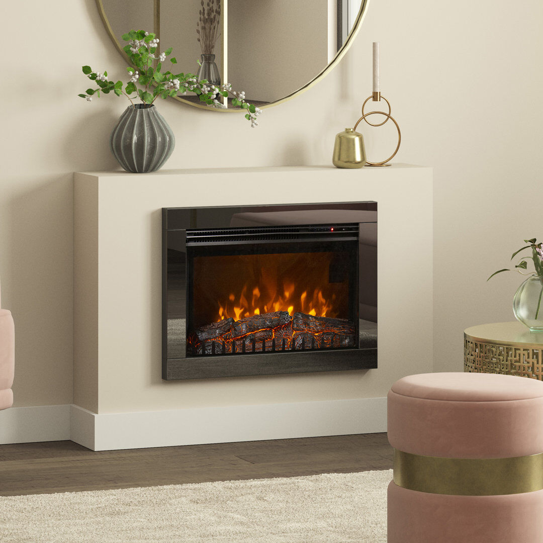 Flare Adali Wall Inset Electric Fire Polished Nickel 48.8cm H X 66cm W X 20.6cm D
