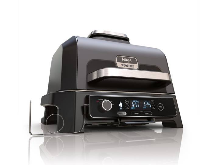 Ninja Woodfire Pro XL - 4-in-1 Elektrische Smart BBQ Grill en Smoker - Inclusief Digitale Braadthermometer - OG850EU