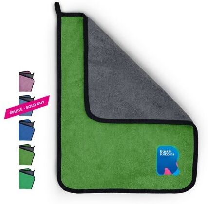 Serviette microfibre personnalisé 40 x 30 cm microfibre vert clair