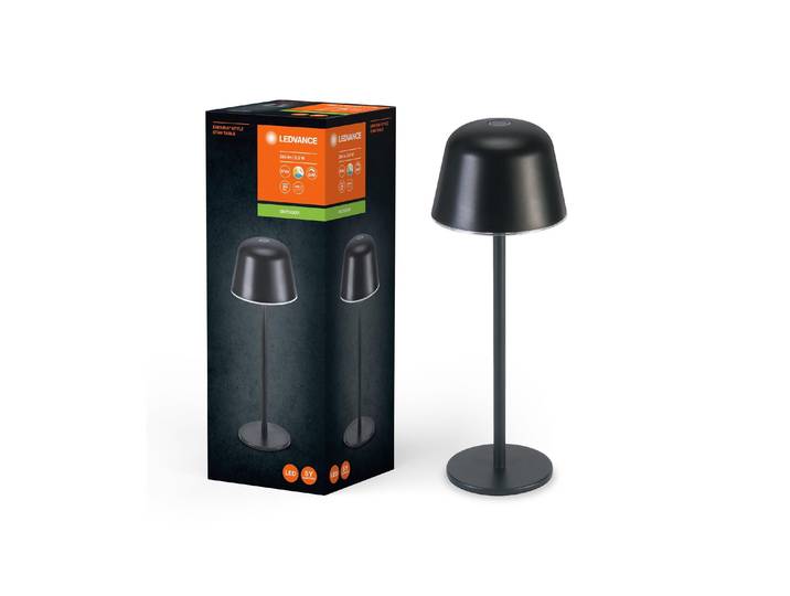 LED Tischleuchte CCT USB , grau (dunkelgrau), Ø 11cm H: 30cm, Leuchten, LED Tischleuchte