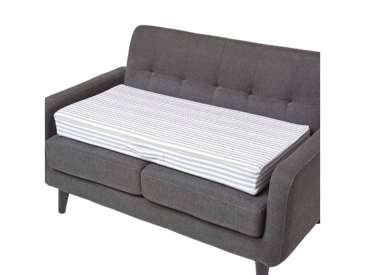 SOFA-AUFLAGE grau gestreift 100/50/10 cm – Sitzkissen orthopädisch