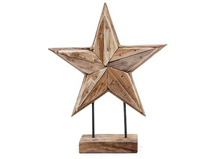 OUTLIV. Deko-Star, 24x8x30cm, Teak, Natur Teak; 24x8x30cm; Natur; pflegeleicht; für Garten und Terrasse