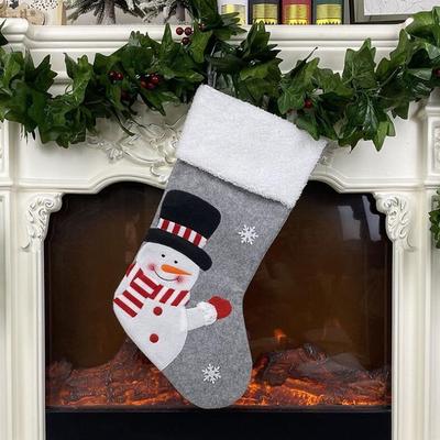 Snug & Styled Christmas Stocking Gift Bag Hanging Holiday Decoration For Candy, Gifts & Festive Decor snowman
