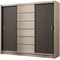SCHWEBETÜRENSCHRANK NIDALE 250/215/61 cm 3-türig Sonoma Eiche