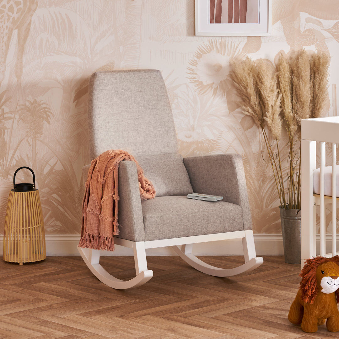 Obaby High Back Rocking Chair Light Grey 88;104cm H X 65cm W X 88cm D