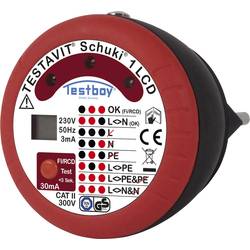 Testboy Testavit Schuki 1 LCD Steckdosentester CAT II 300 V LCD, LED
