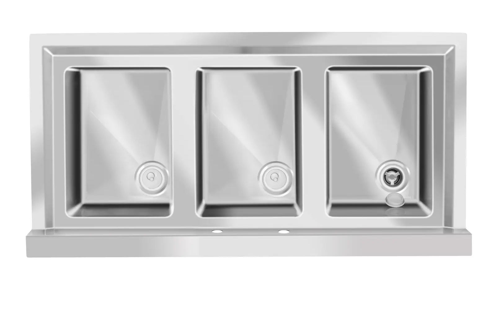 Royal Catering Lavello in acciaio inox industriale - 3 vasche – 100 x 50 cm RCHS-5