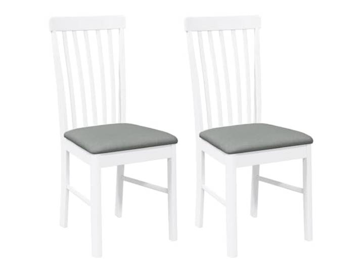 Todiikf Esszimmerstühle 2er Set Massivholz mit Polster Weiß Grau Ergonomische Küchenstühle aus Gummibaumholz für Esszimmer und Wohnbereich mit weichen Sitzkissen.