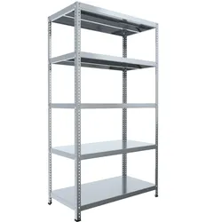 Schraubregal Biedrax 60 x 150 x 180 cm, Verzinkt, 5 Fachböden, Fachlast 150 kg pro Fachboden
