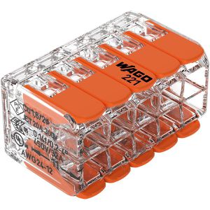 Wago Verbindungsklemme Compact, 221-420, 10 Leiter, 4mm², mit Hebel, 15 Stück