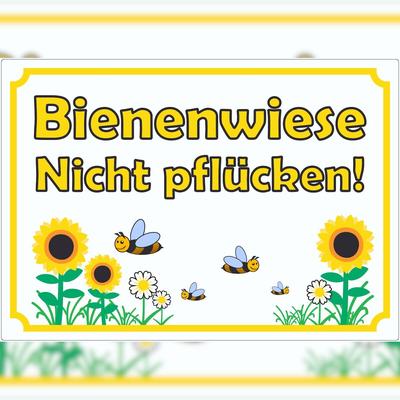 HB-Druck Aufkleber Bienenwiese Nicht pflücken A2 (420x594mm)
