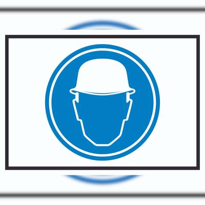 HB-Druck Schutzhelm tragen Symbol Schild A0 (841x1189mm)