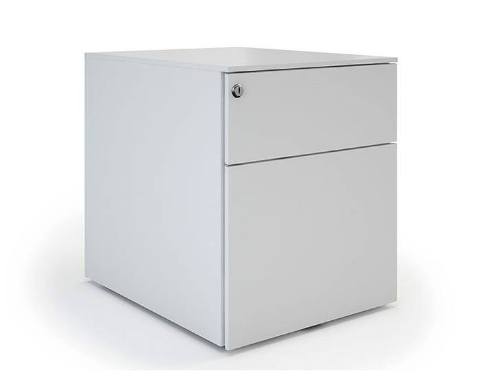 Caisson mobile métal Pro Design - 2 tiroirs - Aluminium