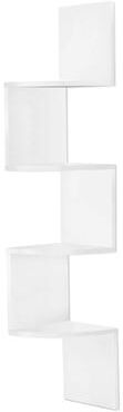 Sorbus 5-Tier Zig Zag 40-inch Geometric Corner Wall Bookshelf Unit, Decorative Floating Wall Shelf