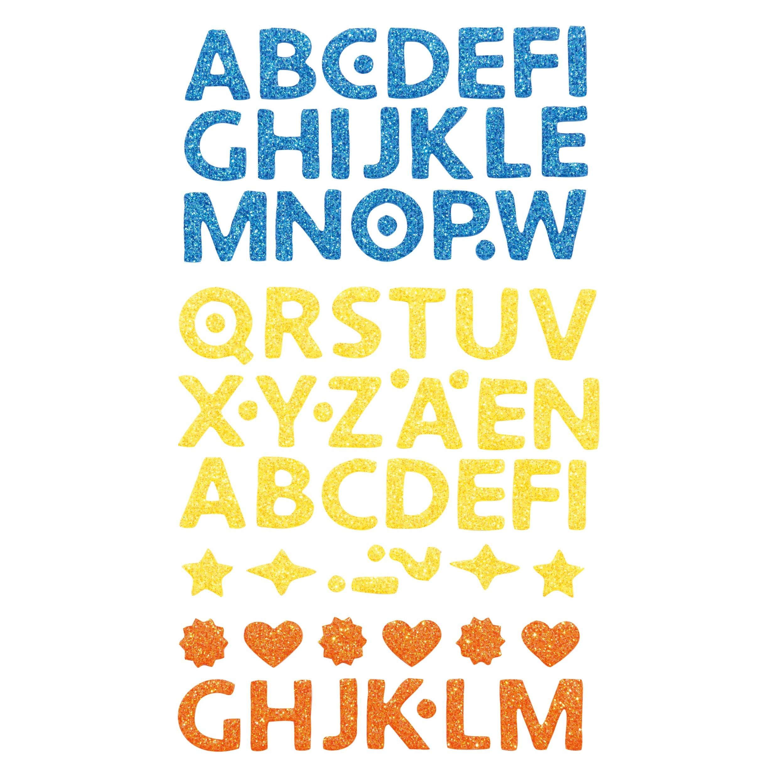 Folia Moosgummi Glitter-Sticker (128 Sticker) (23776)