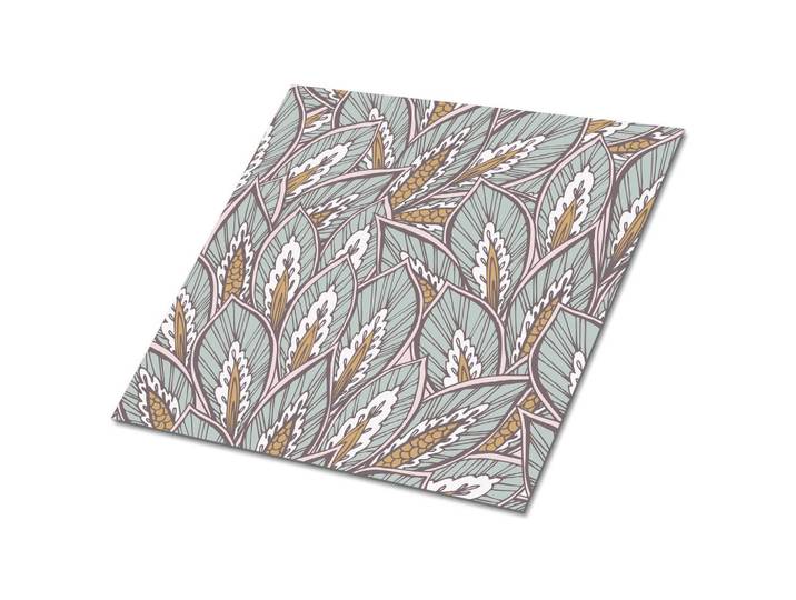 Tulup Selbstklebende Wandfliesen 9 Stück 30x30 cm - Östliches Blumenmuster, Grau, Quadratisch, 30x1.6x30 cm, Tapeten & Wandverkleidungen, Wandtattoos & Sticker