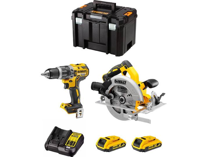 Kit DeWALT DWK203 (DCD796 + DCS570 + 2 x 2.0 Ah + DCB107 + TSTAK VI)