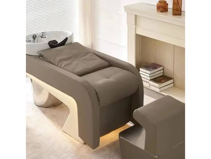 Fauteuil de lavage capillaire ergonomique portable, tendance et moderne, confortable et unique, mobilier de salon de coiffure.