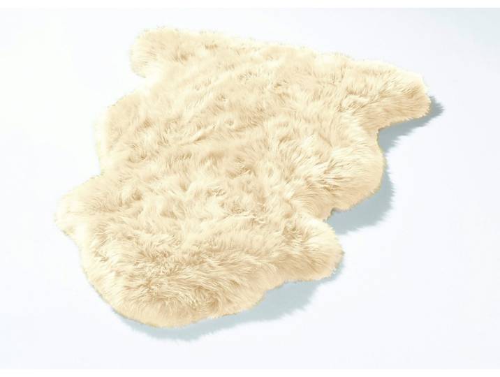 Vorleger aus echtem Merino-Lammfell, Beige, Größe 001 (Vorleger, Länge ca. 80 cm)