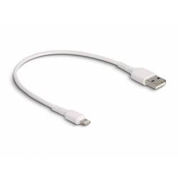 Delock USB-Ladekabel USB 2.0 Apple Lightning Stecker, USB-A Stecker 0.30 m Weiß 87866