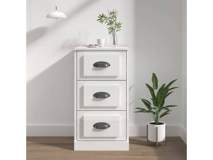 vidaXL Sideboard blanc brillant 36x35\,5x67\,5 cm Bois composite