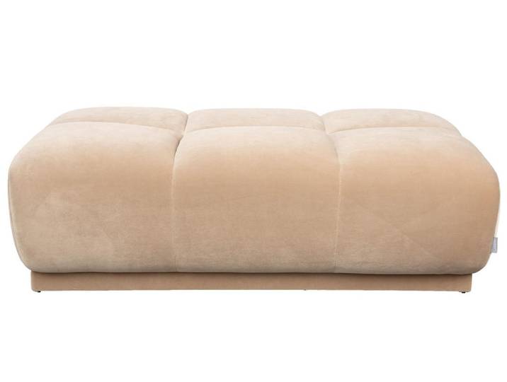 Beistellhocker Aldo – aus Samt - Beige - Samt - Luxusbetten24