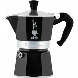 Bialetti Espressokocher Moka Express Color für 1 Tasse, Espresso, Espressokanne, Kaffeebereiter, Aluminium, Schwarz, 60 ml, 4951