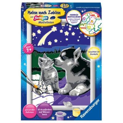 CreArt, Malen nach Zahlen Kinder - Hund und Katze