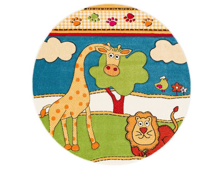 KINDER TEPPICH SAVONA KIDS LUSTIGE ZOOWELT RUND