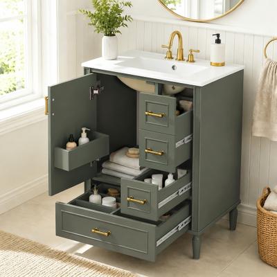 GREATPLANINC Bathroom Single Sink Vanity Cabinet