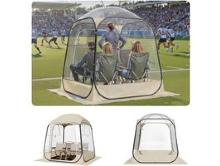 VEVOR Transparentes Zelt, 160x160x182 cm, Pop-up-Zelt für 2–4 Personen, Sportzelt mit Bodenmatte & oberer Abdeckung, Outdoor-Bubble-Zelt, Campingunterstand für Veranstaltungen, Angeln, Jubeln