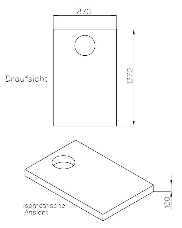 Neuesbad Wannenträger für Laufen Pro Abl. kurze Seite 140x90x4,2 SD 90347