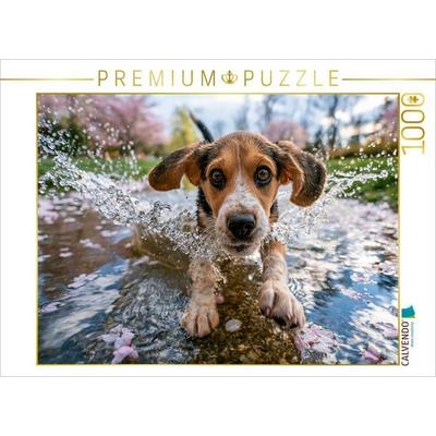 CALVENDO Puzzle Pfützen sind zum Springen da | 1000 Teile Lege-Größe 64 × 48 cm Foto-Puzzle für glückliche Stunden, von , Calvendo Puzzle