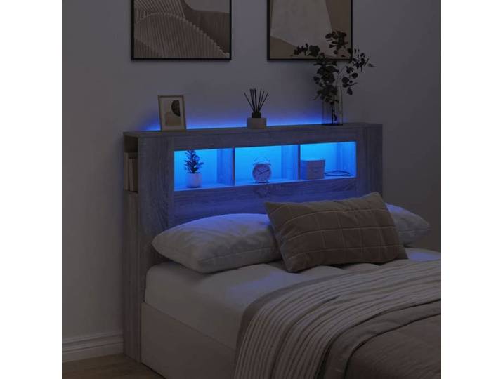 Tête de Lit à LED Tête de Cadre de Lit Accessoire de Lit Double Meuble de Chambre à Coucher Maison Intérieur 837349