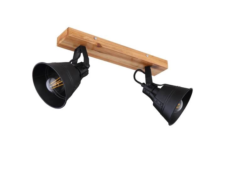 Plafonnier Spot Vintage Réglable Salon Chambre Lampe Bois Noir