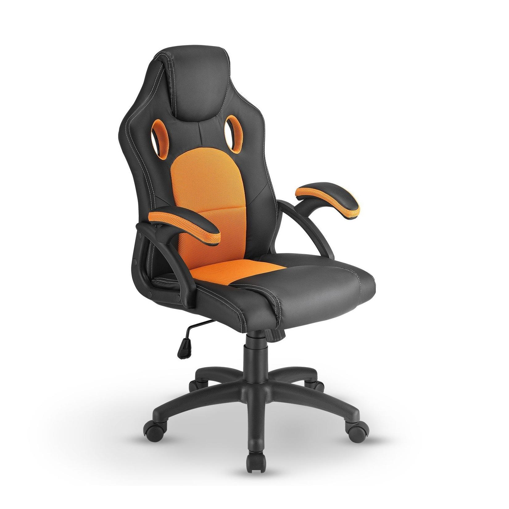 Juskys Racing Schreibtischstuhl Montreal ergonomisch Bürostuhl PC Gaming Stuhl – orange