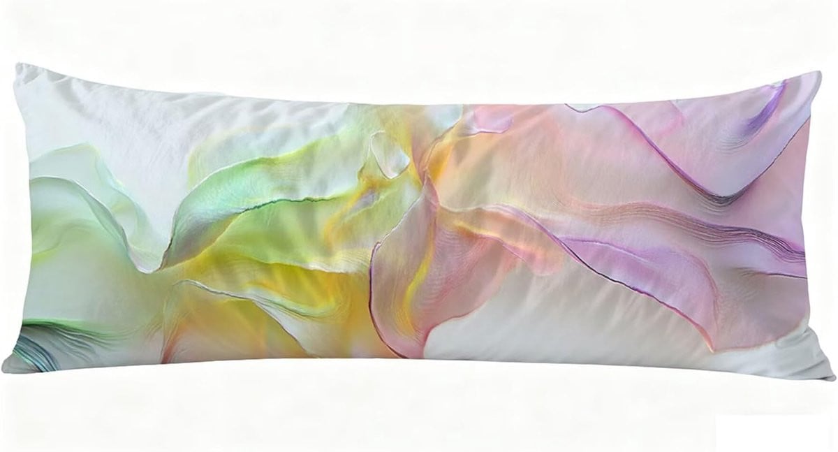 Lichtkleurige dubbelzijdig bedrukte sierkussenhoes voor lichaamskussen, 40 x 140 cm