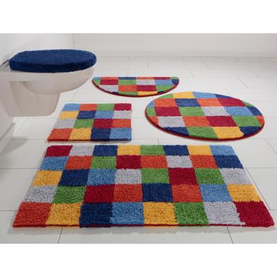 Badematte OTTO HOME "Kira, Badvorleger, Badezimmer Teppich, Kästchen" Gr. 10, bunt, H:12mm, Baumwolle (Bio-Baumwolle), Badematten, Badematte, bunt, Badteppich, Badematten auch als 2 teiliges Set erhältlich