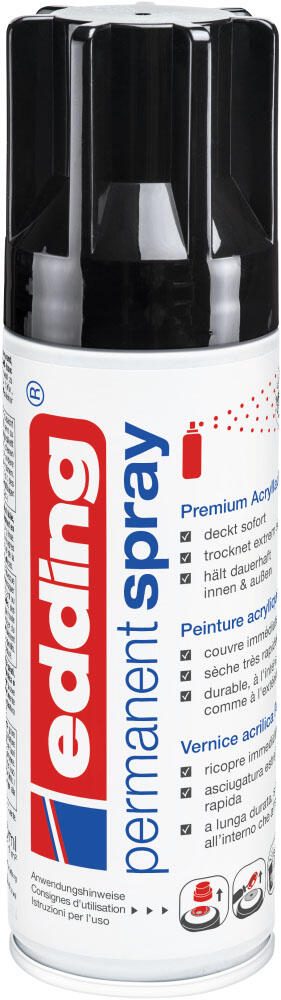 edding Acrylspray Permanent Spray Tiefschwarz glänzend 4-5200951