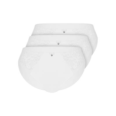 Slip SASSA "3er Pack Slip BEAUTIFUL ROSE", Damen, Gr. 44, 3 Stk., Mikrofaser, weiß, Mikrofaser, , figurbetont, Unterhosen Slip