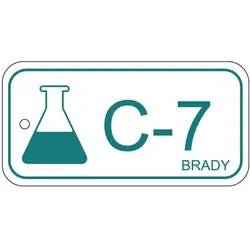Brady, Sicherheitskennzeichnung, B-7527, Polypropylen Schild, Energy Source Tag - Chemical/Chemikalien, 75 x 38mm, Türkis auf