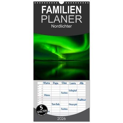 Familienplaner 2026 - Nordlichter mit 5 Spalten (Wandkalender, 21 x 45 cm) CALVENDO
