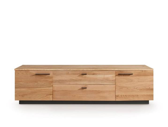 TV Board 165x42cm 'Glasgow' Wildeiche & Metall schwarz
