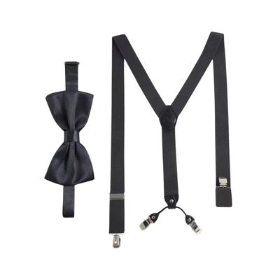 Hosenträger MASSI MORINO "Massi Morino Hosenträger-Set", Herren, Gr. 1, schwarz, Obermaterial: 100% Polyester PES., Hosenträger, mit Fliege