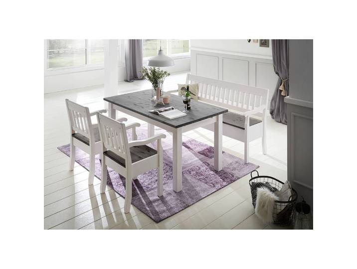 Banc Boston 169cm Blanc/Gris/Epicéa blanc/Epicéa gris Avec accoudoirs