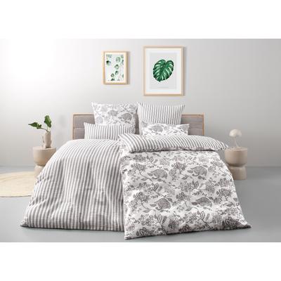 Bettwäsche OTTO HOME "Nordby", grau, B/L: 155cm x 220cm, 1 Stk., 1 Stk., Soft-Seersucker, B/L: 80cm x 80cm, 2 Stk., Soft-Seersucker, Obermaterial: 100% Baumwolle, Bettwäsche, Bettwäsche, Bettwäsche aus Baumwolle, skandinavisches Design, ab Größe...