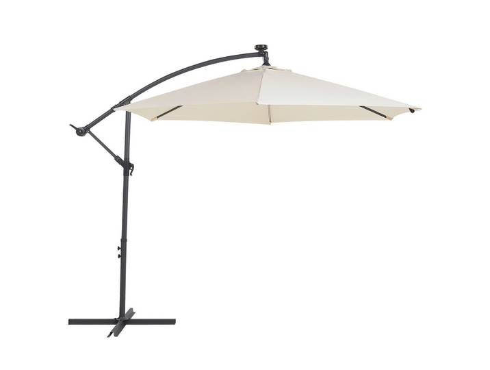 SONNENSCHIRM LED Solar Beleuchtung beige 285 cm Corval