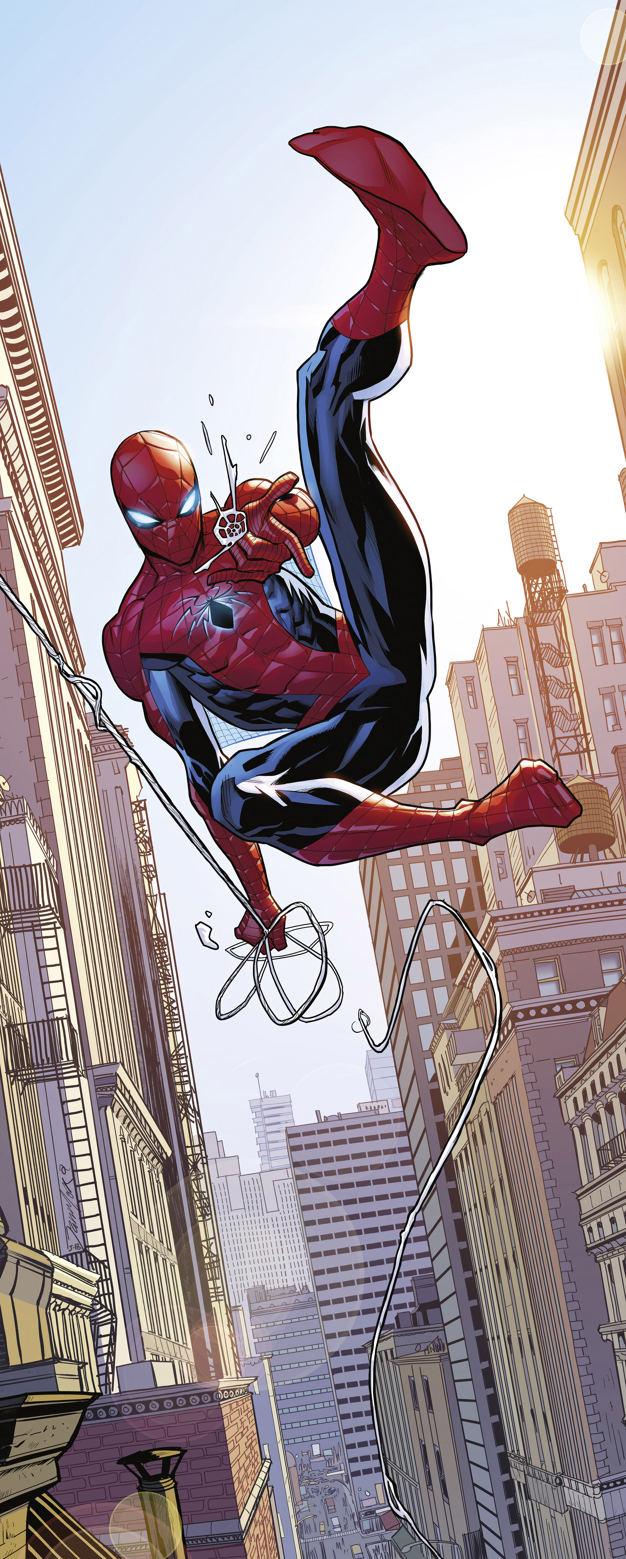 Kindertapete KOMAR "Marvel Spider-Man Swinging", bunt, B:100m H:250m, Vlies, Tapeten, Kindertapete bunt B/L: 100m, Rollen: 1