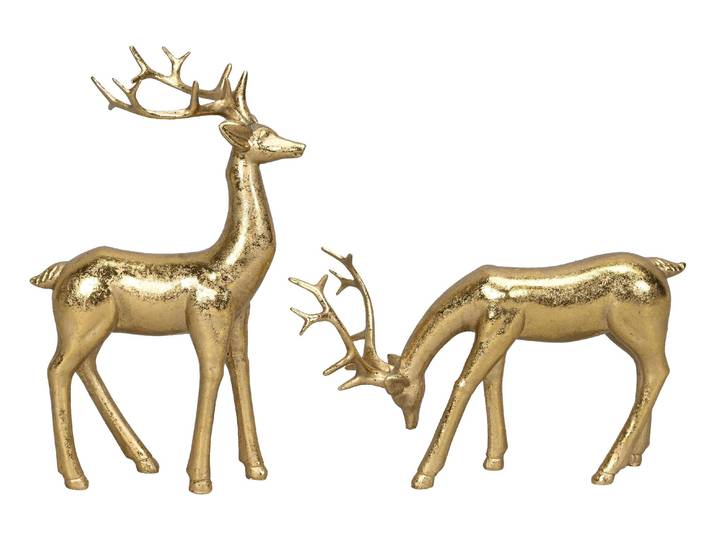Weihnachtsfigur COCON Hirsch 2 Stück , gold (bunt), Dekofiguren, Weihnachtsfigur