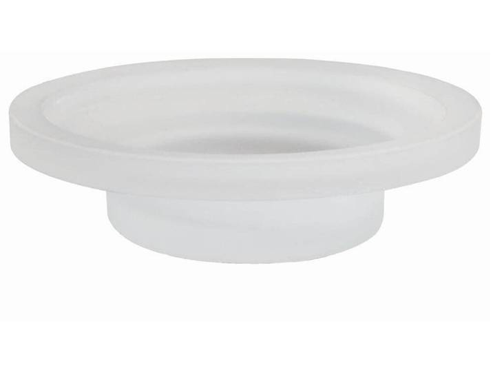 Seifenschale SPIRELLA Milo Weiss , weiss (weiß), H:4cm Ø:11cm, Glas, Seifenhalter, Seifenschale